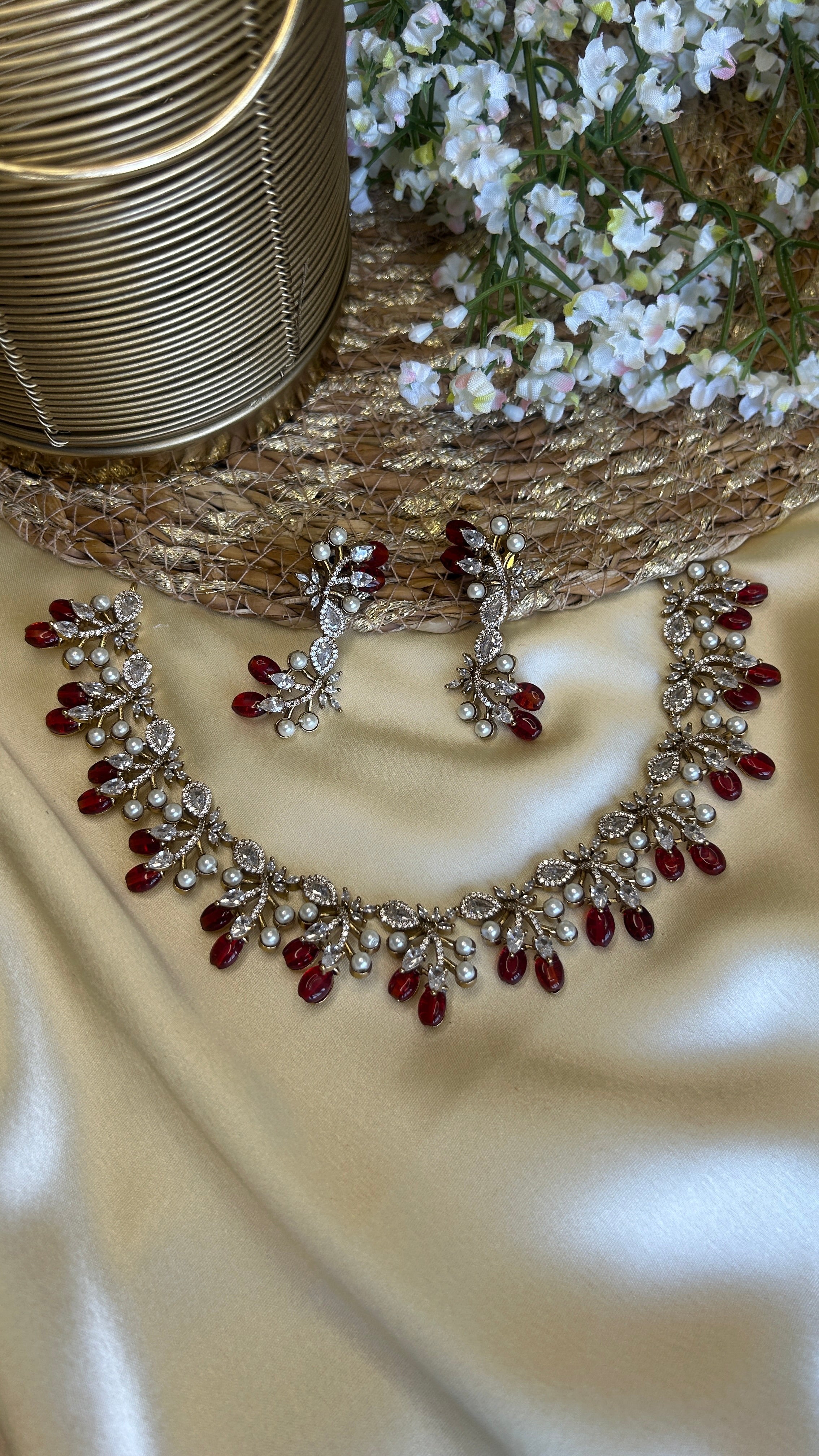 Red AD stone necklace