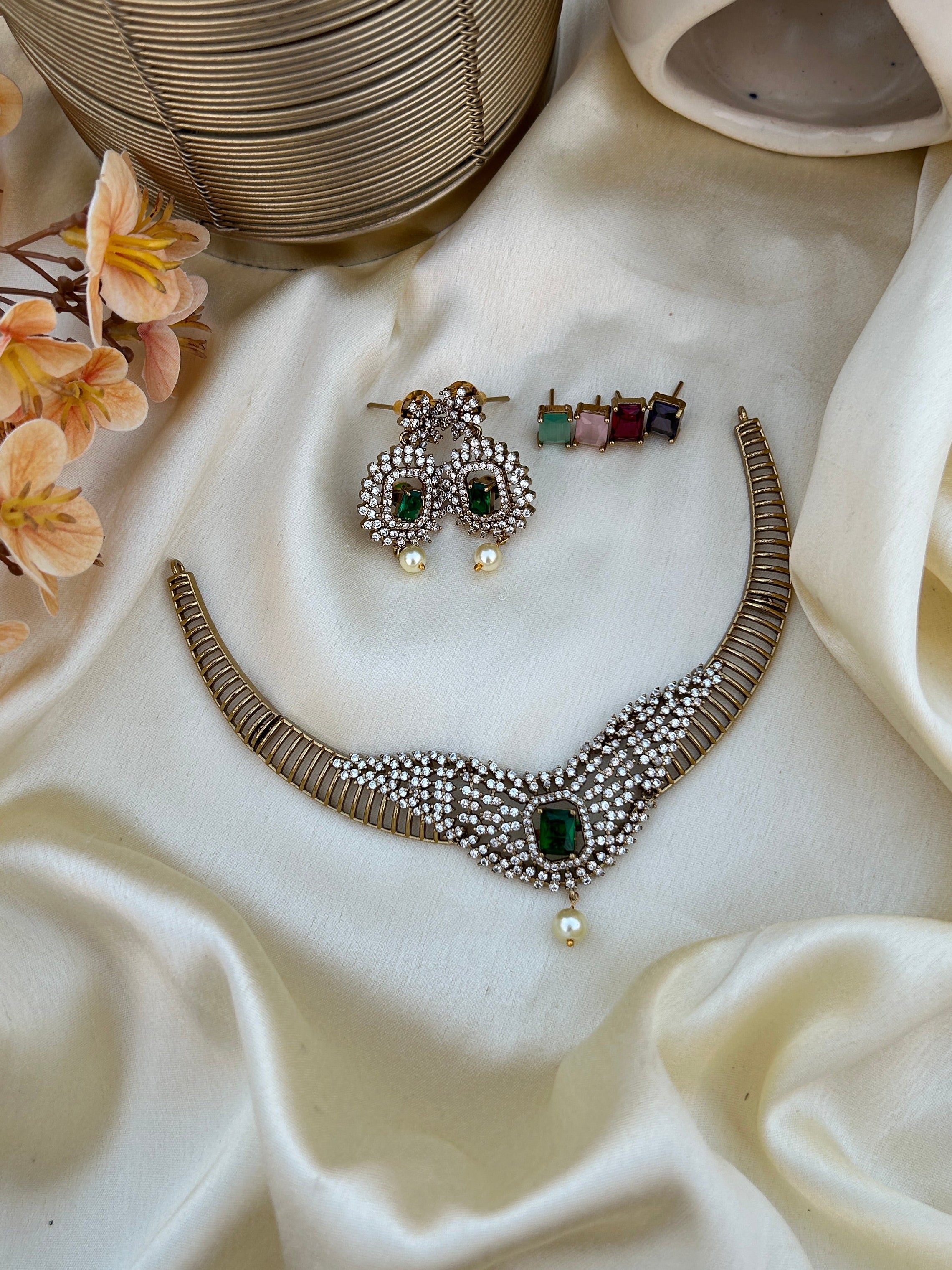 Colour changeable elegant AD necklace (EK067)