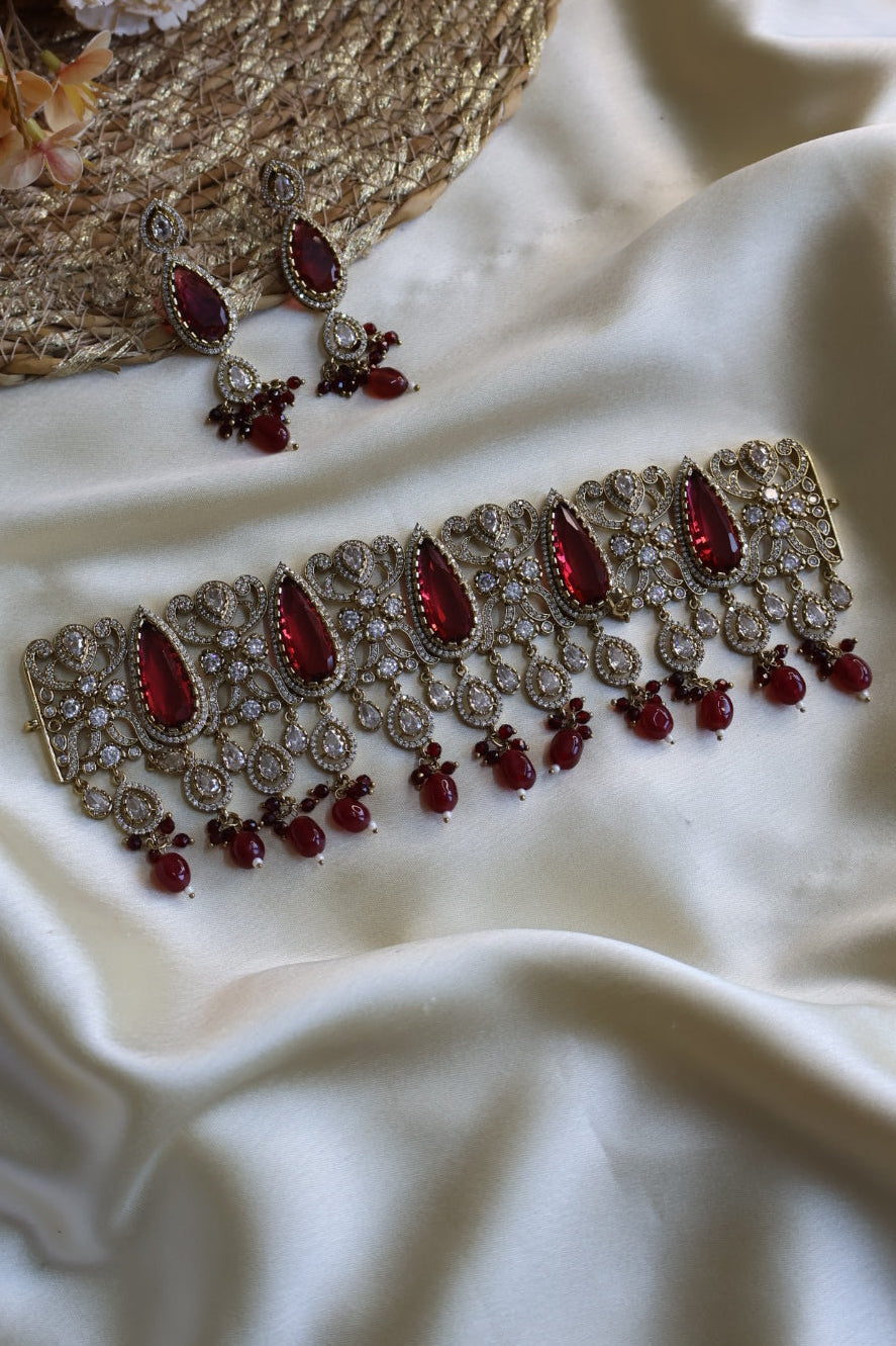 Premium Mohey Red AD choker (EK057)
