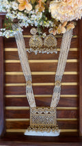 Premium white beaded long haram